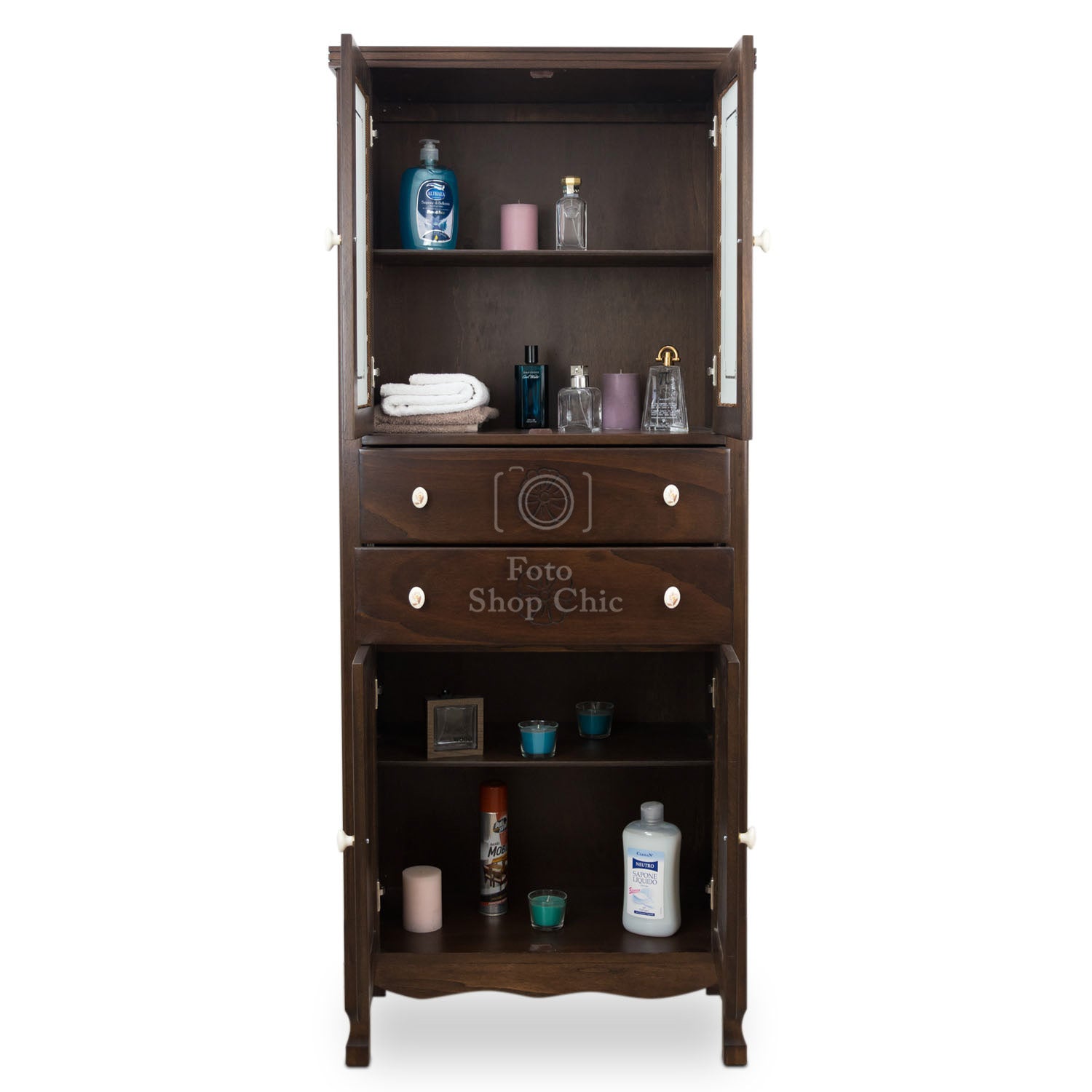 Colonna arte povera in legno noce