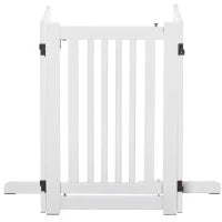 Cancellino per Cani Pieghevole a 3 Pannelli, Porta Centrale con Blocco, Struttura in MDF, 155x76cm Bianco