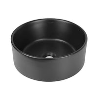 Lavabo da appoggio ceramica nero tondo arredo bagno lavandino 41x41x16,5 cm *** confezione 1