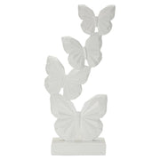 Scultura decorativa Farfalle in poliresina bianca