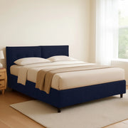 Bath, Letto Matrimoniale Sfoderabile Made in Italy, Viola Scuro