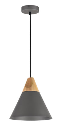 Lampada pendente Pendant in Metallo e Legno Bicones Nero