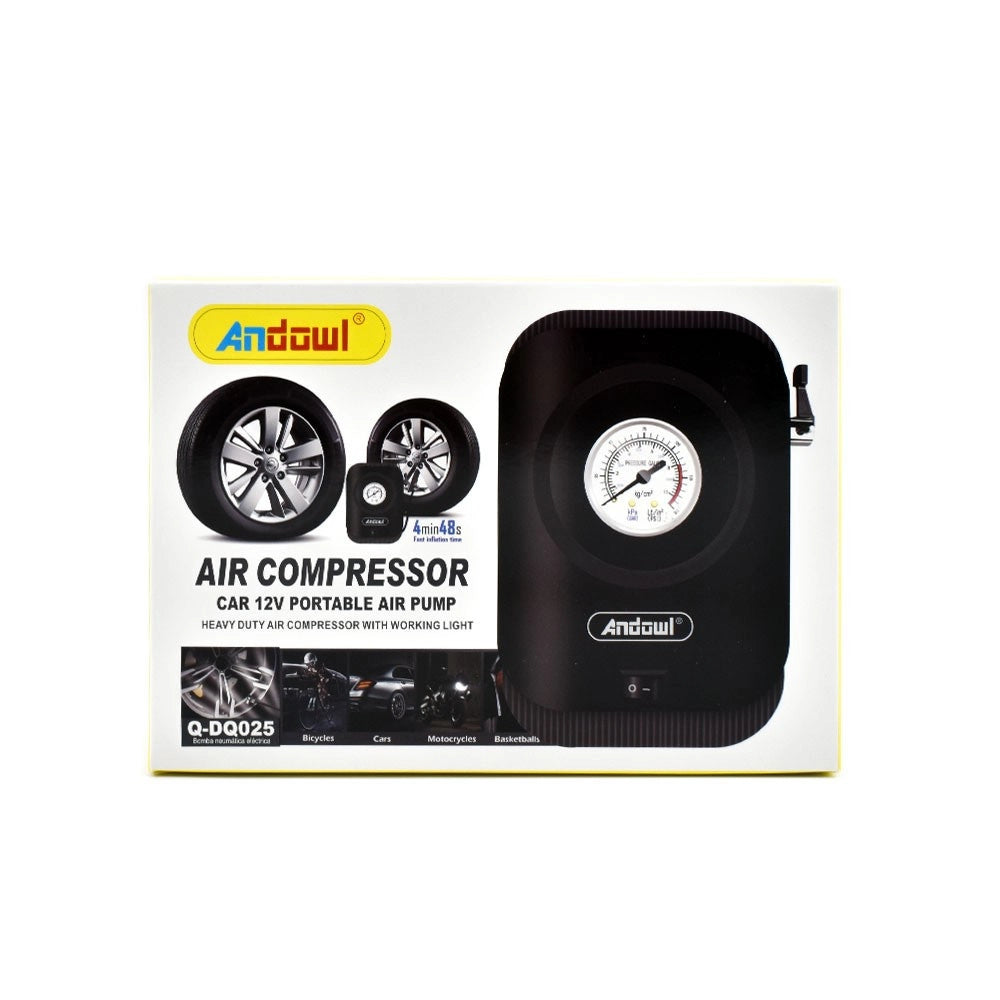 Trade Shop - Compressore D'aria Pompa Per Auto 120w Cavo Accendisigari 12v Manometro Q-dq025 -