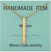 Collana con Catena Personalizzabile - Acciaio Inossidabile - Gioiello per Donna - Disegno Morse - Lunghezza Catena 44 cm - Accessorio