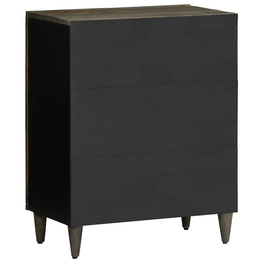 Credenza Grigio Chiaro 60x33,5x75 cm in Legno Massello di Mango 4017794