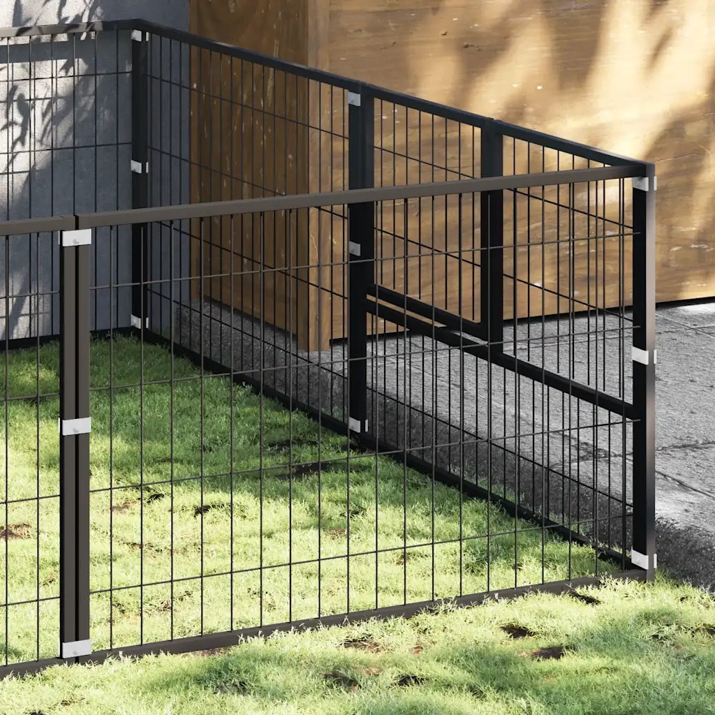Gabbia per Cani Nera 8 mÂ² in Acciaio cod mxl 49266