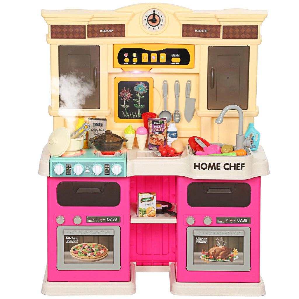 Cucina giocattolo per bambini con acqua corrente e accessori ¨C zephmum ¨C 85 pezzi, rubinetto elettrico, luci e suoni