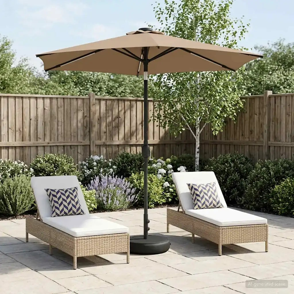Ombrellone da giardino-Parasol da giardino con luci LED e base 230 x 230 cm Poliestere 770640