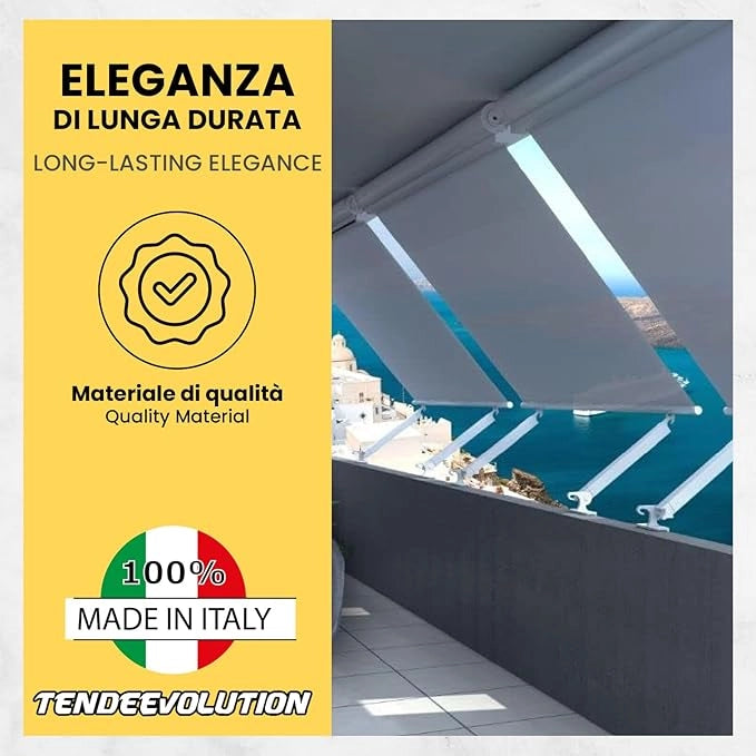 Kit Accessori Tenda da Sole a Caduta | Avorio | Per Tubo Ø70 | Completo & Versatile