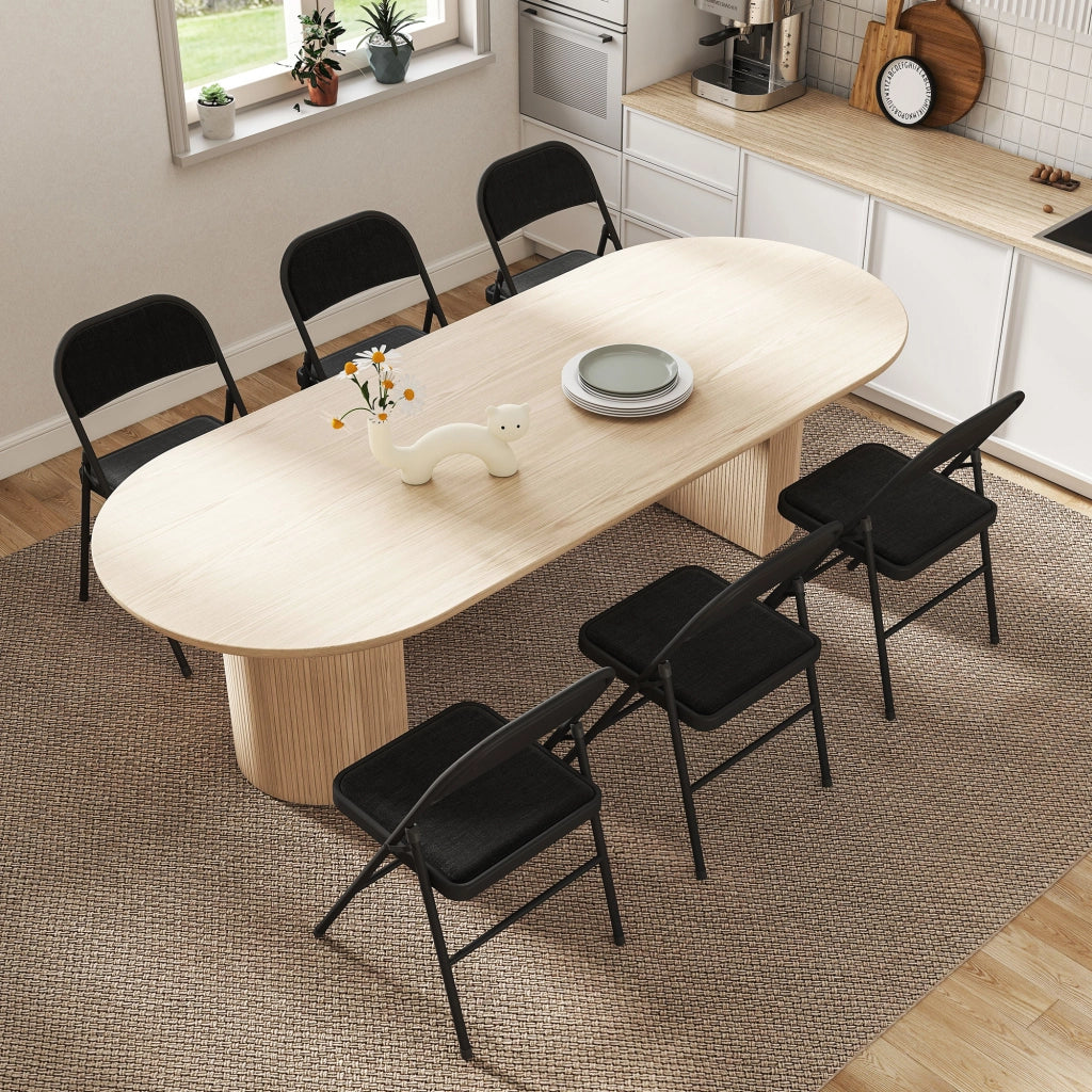 Set 6 Sedie Pieghevoli da Pranzo ¨C Xylo ¨C Struttura Metallo Nero 45x46x78cm