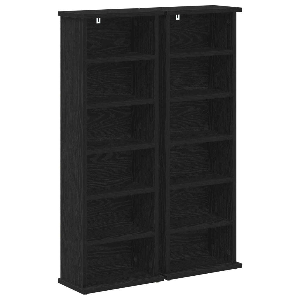 Mobile per CD 2 pz Rovere Nero 60 x 17 x 92 cm 8012749