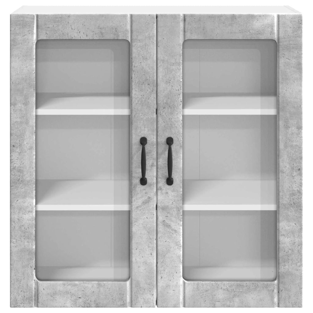 Pensile da cucina | Mobile in vetro da parete LUCCA Grigio Cemento 80 x 31 x 80 cm