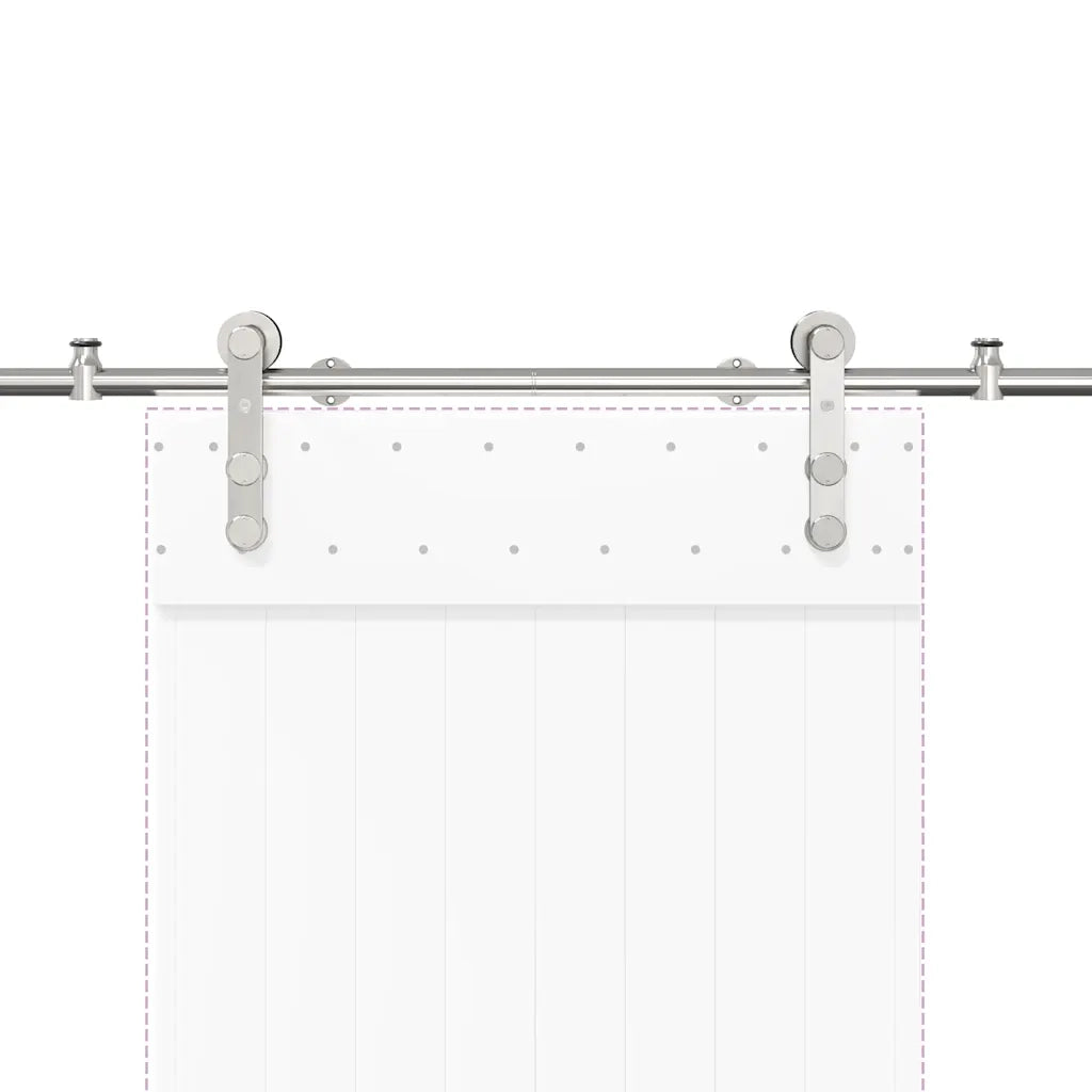 Kit Binari Porta Scorrevole 200 cm Acciaio Inossidabile Argento 4009694