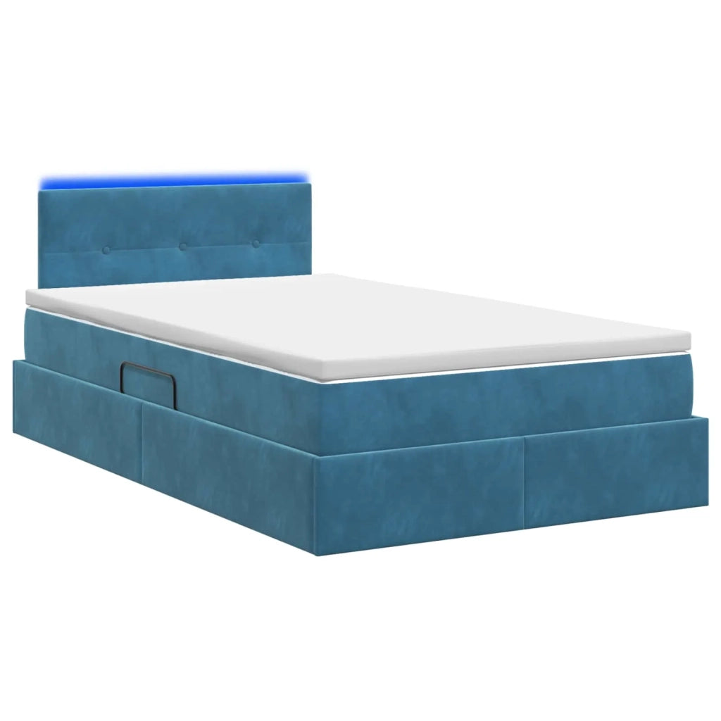Letto con contenitore LED e materasso Blu Scuro 120 x 200 cm 3459244