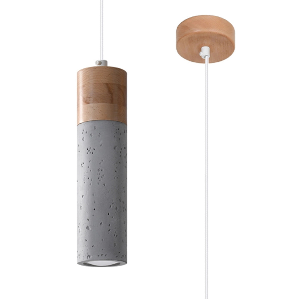 Lampada a sospensione ZANE 1 cemento grigio Pure Lume