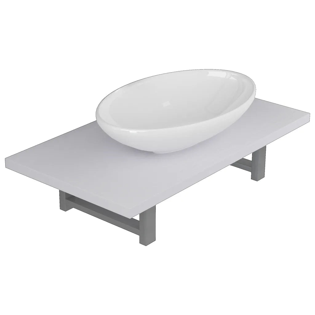 Set Mobili da Bagno 2 pz Ceramica Biancocod mxl 119281