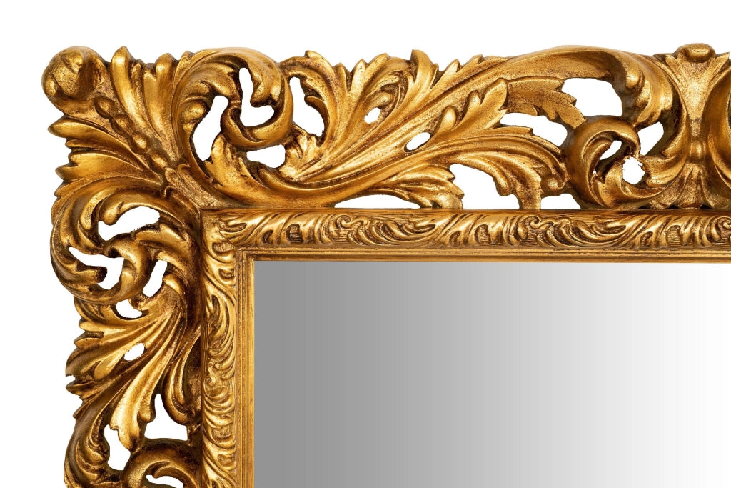 Biscottini SPECCHIERA DA PARETE IN LEGNO FINITURA FOGLIA ORO ANTICATO MADE IN ITALY