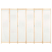 Divisorio Ambienti | Divider per stanze | Paravento a 6 Pannelli 240x170x4 cm in Tessuto Crema