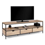 IDMarket - Porta TV DETROIT da 160 cm con 3 cassetti dal design industriale