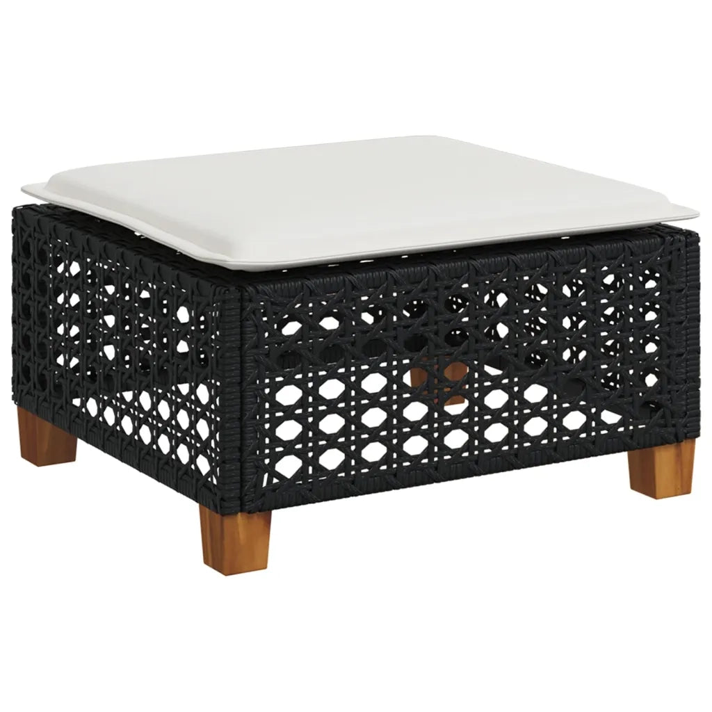 Set Divani da Giardino con Cuscini 7pz Nero Polyrattan 3261920