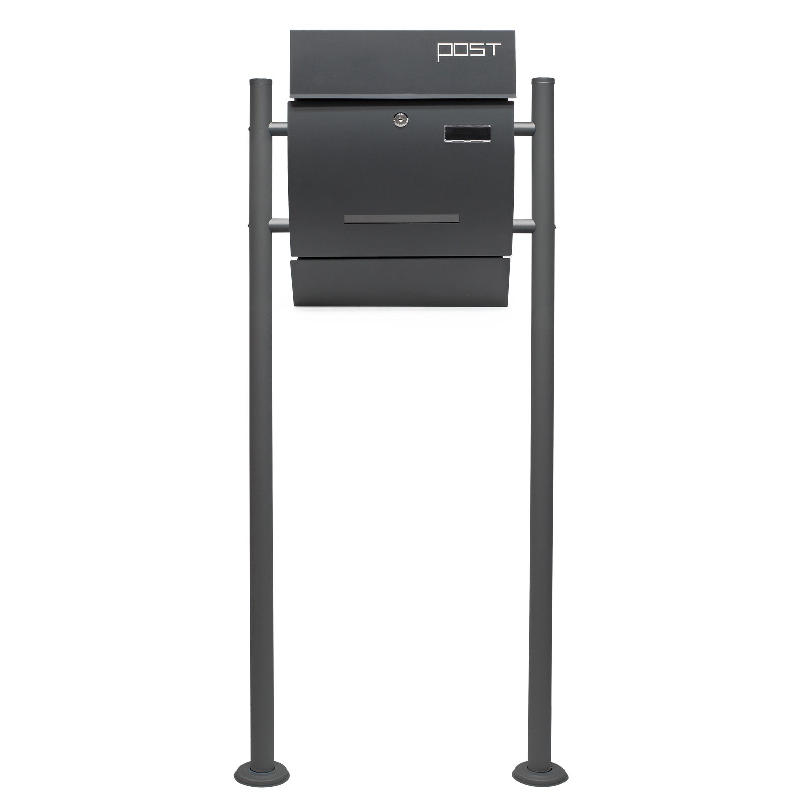 Set Cassetta postale singola autoportante V4 antracite, con telaio di supporto