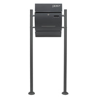 Set Cassetta postale singola autoportante V4 antracite, con telaio di supporto
