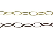 CATENA SAGOMATA PER LAMPADARI- - ø mm.2,5x44x20 in ferro ottonato - 10 mt