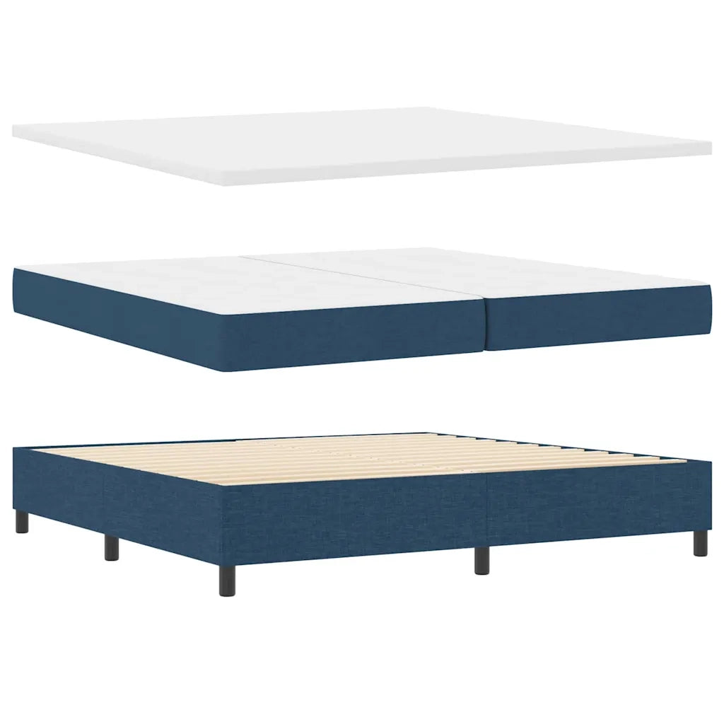 Letto a molle con materasso Blu 200 x 200 cm Tessuto