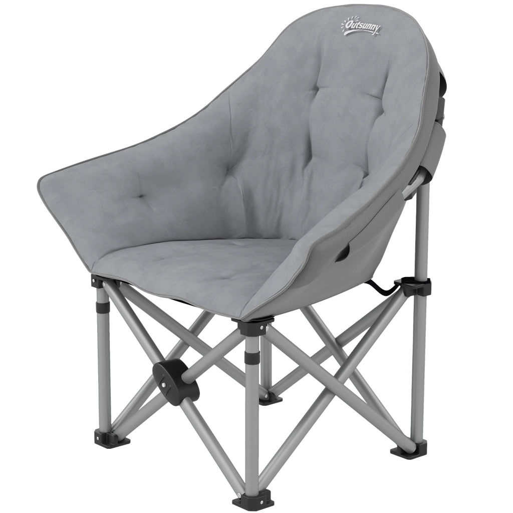 Sedia pieghevole ¨C zephmum ¨C imbottita, con tasche laterali, portatile, colore grigio scuro