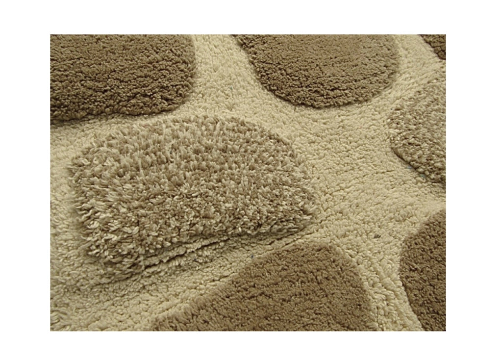 Tappeto Da Bagno Antiscivolo Disegno Stone Colore Beige - 50x80 - Beige