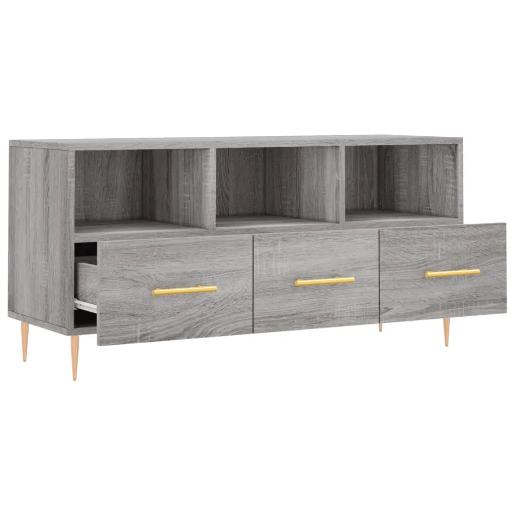 Mobile TV Grigio Sonoma 102x36x50 cm in Legno Multistrato 829026
