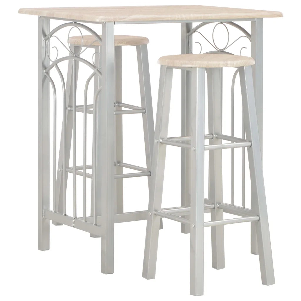 Set da Bar 3 pz in Legno e Acciaio cod mxl 8308