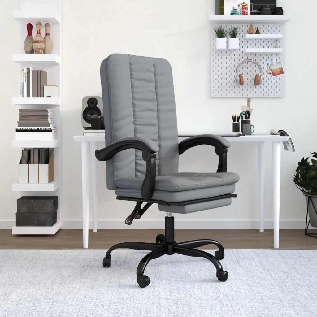Poltrona da Ufficio Reclinabile Grigio Chiaro in Tessuto cod mxl 26947