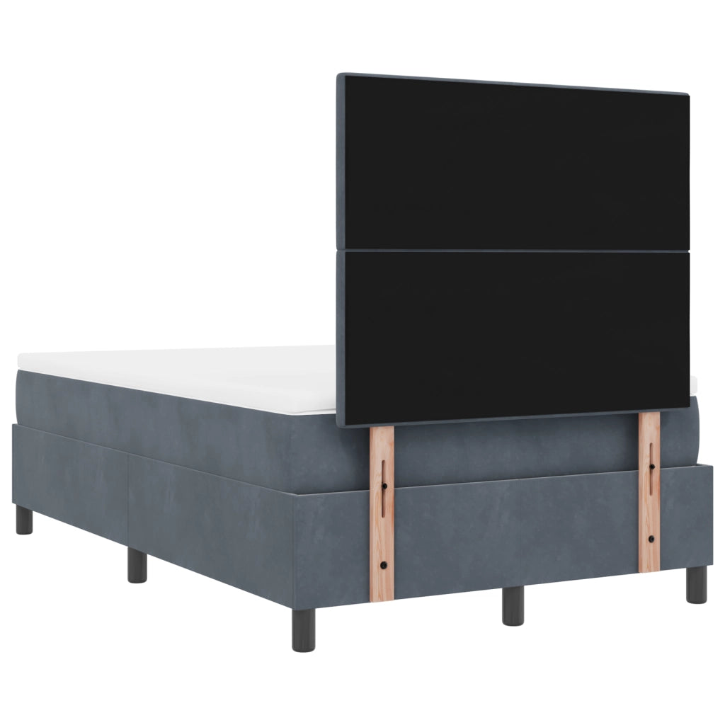 Letto a Molle con Materasso e LED Grigio Scuro 120x200 cm Velluto