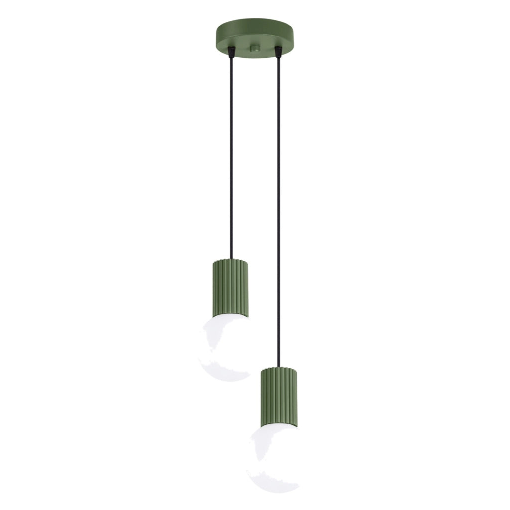 Lampada a sospensione HALO 2P verde oliva