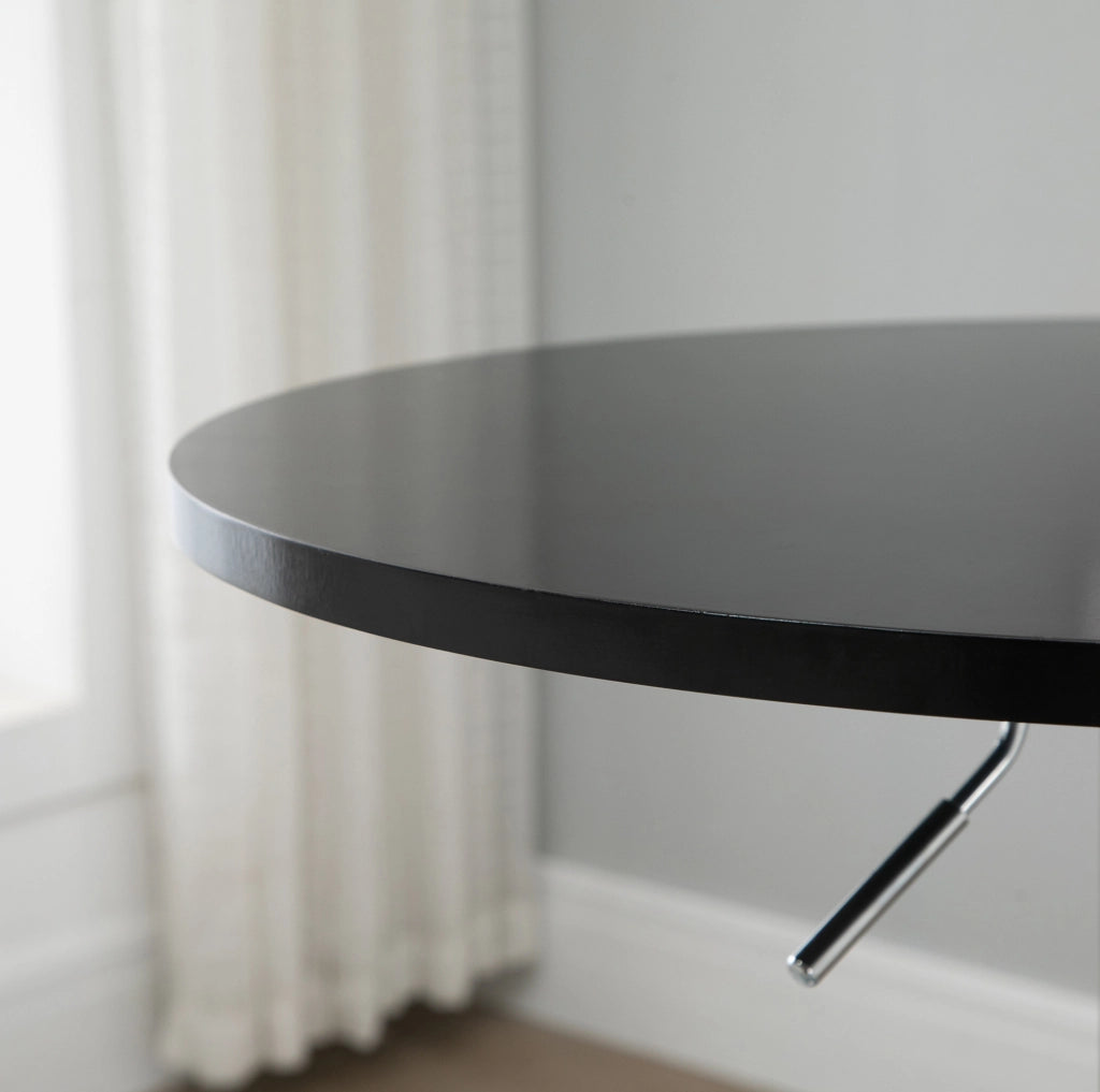 Tavolo bar rotondo regolabile e girevole nero Ø61 cm