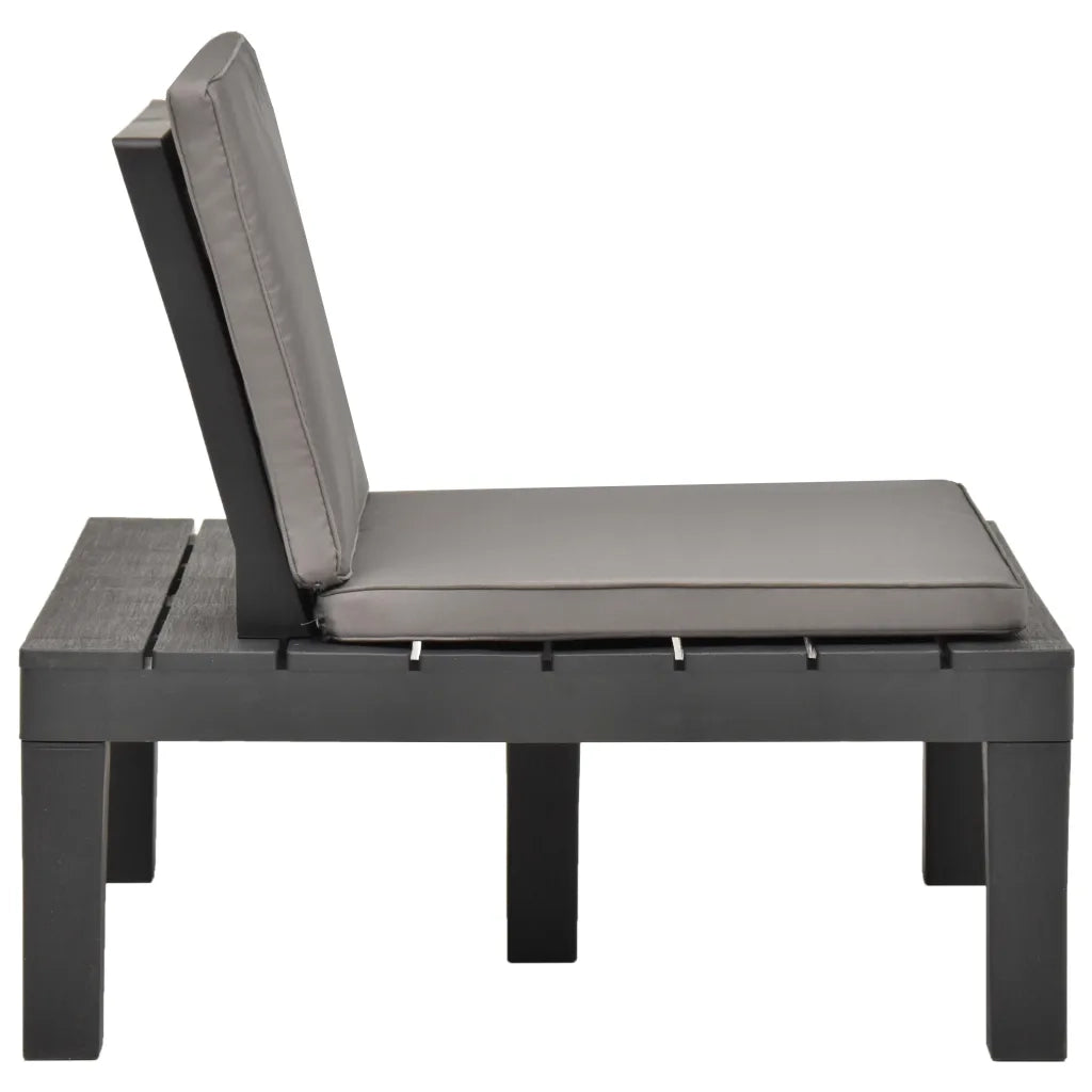 Sedie a Sdraio da Giardino e Cuscini 2 pz in Plastica Antracite cod mxl 23298