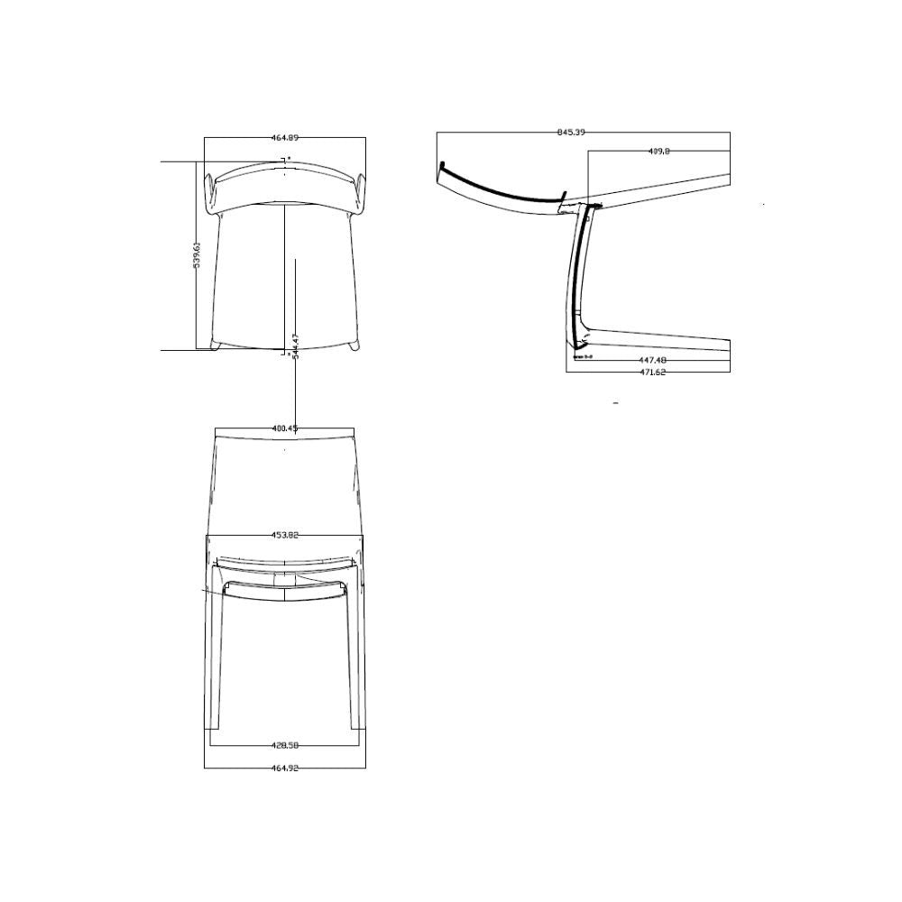 Sedia polipropilene grigio 46,4x53,9x84,5