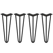 4 Gambe per Tavolo a Forcina SkiSki Legs 35,5cm Acciaio Nero 3 Rebbi 10mm