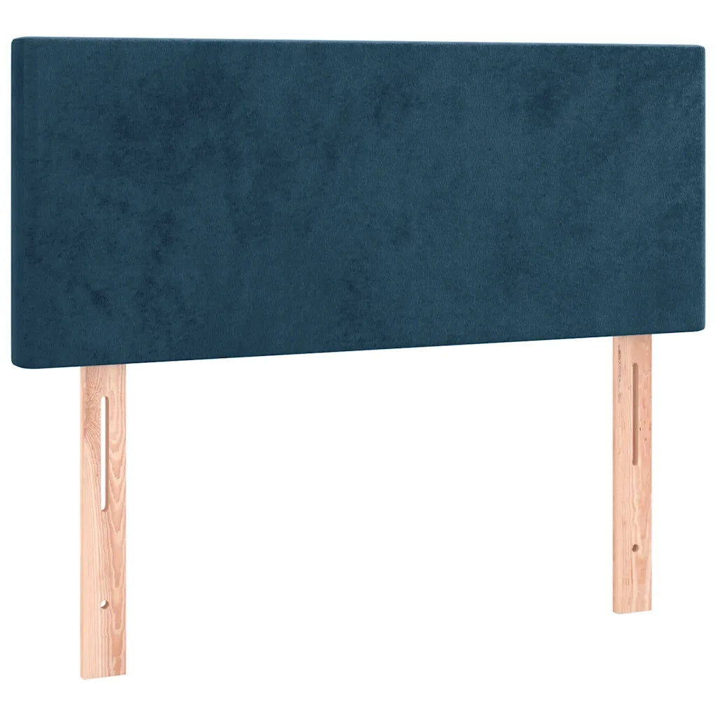 Letto singolo | Letto per adulti | Letto a Molle con Materasso e LED Blu Scuro 100x200 cm