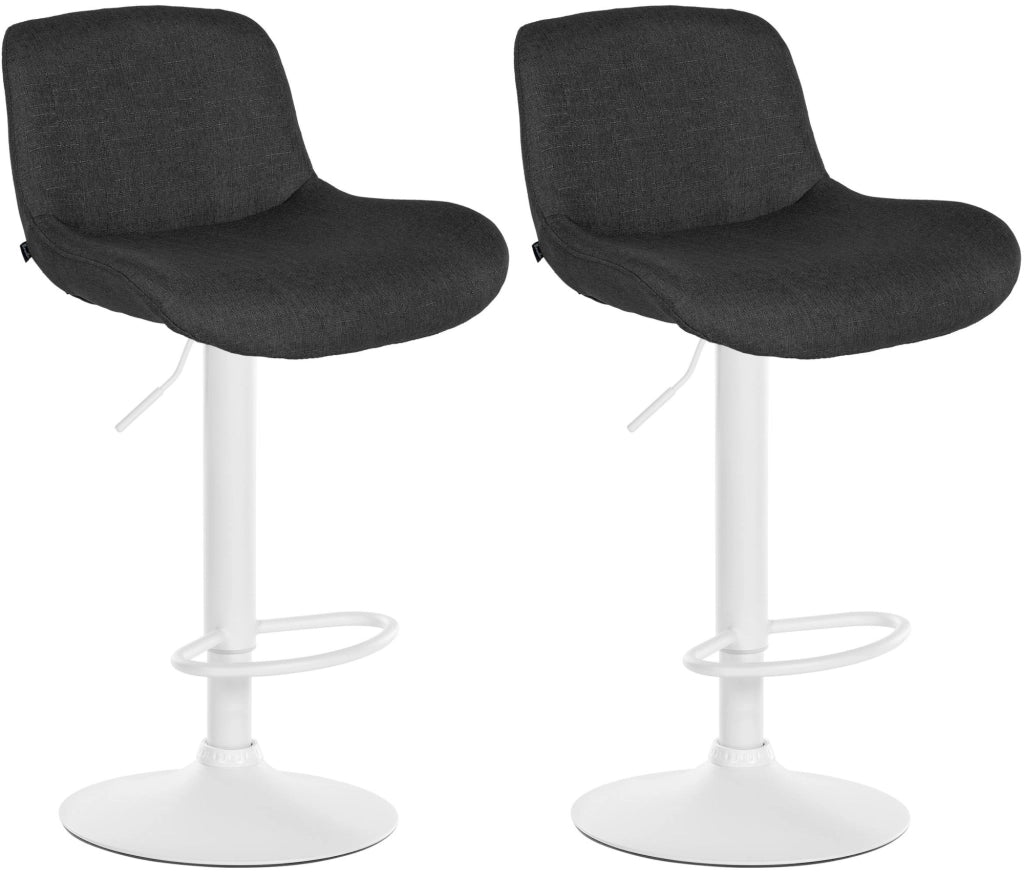 Set di 2 sgabelli da bar Solon velluto bianco 2