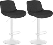 Set di 2 sgabelli da bar Solon velluto bianco 2