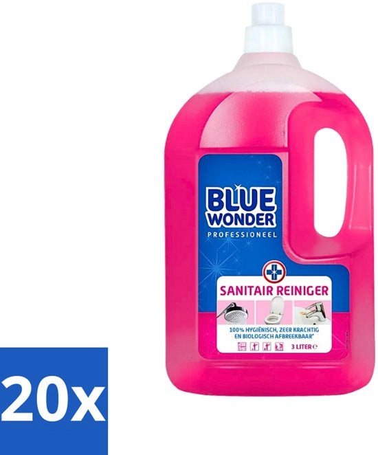 Pulitore Sanitario Professionale - Rimuove Calcare e Sporco - 3 Litri - Confezione in Lotti - 20 Unità