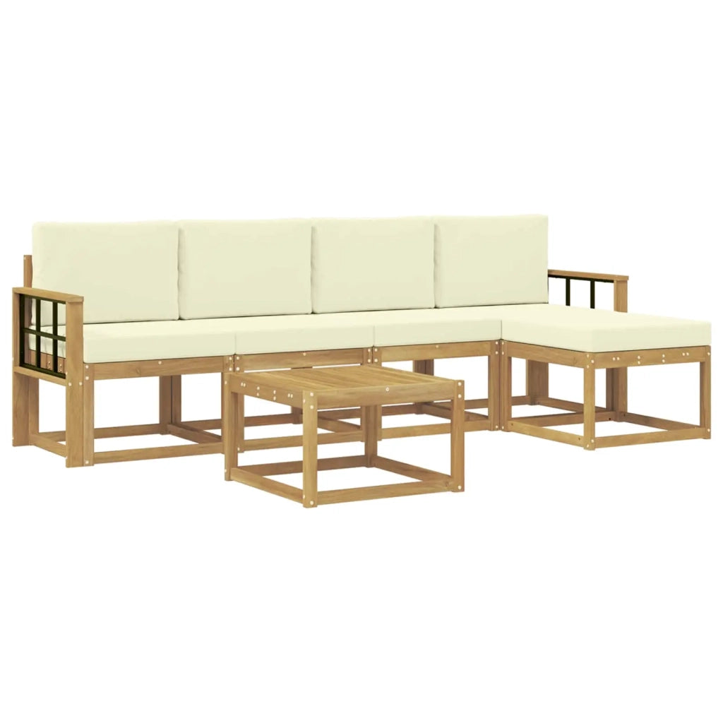 Set di divani da esterno con cuscino 6 pcs Bianco e Crema 3387534