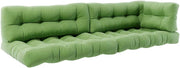 Set di cuscini per pallet "Flocken", Verde, 5 parti, per l’imbottitura di sedute e schienali su pallet europallet