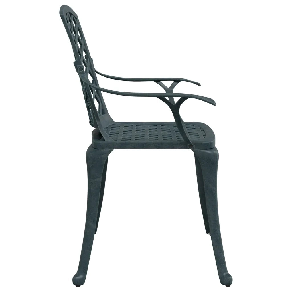 Sedie da Giardino 2 pz Verdi in Alluminio Pressofuso 4002802