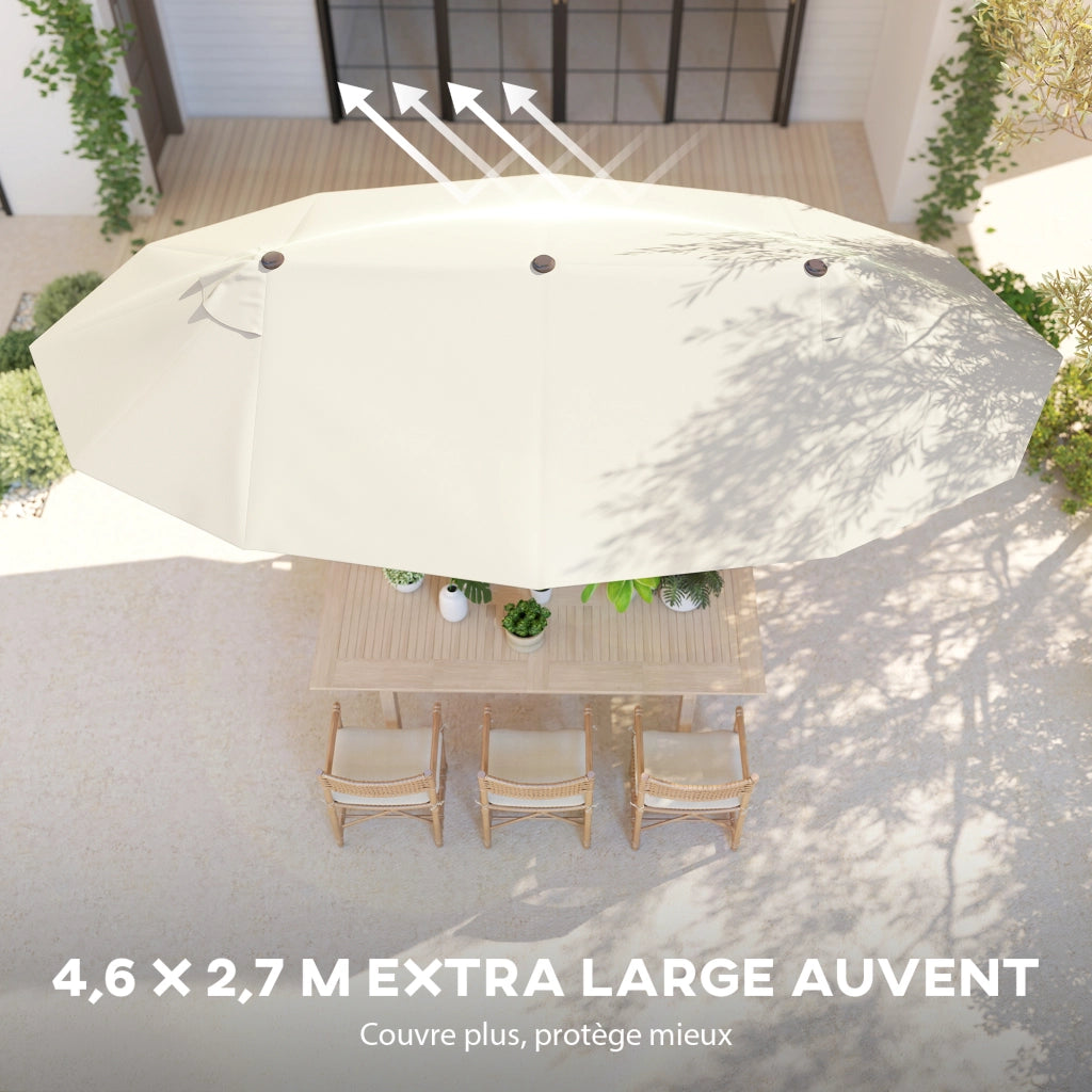 Parasole da giardino XXL ¨C zephmum ¨C crema, 460x270x240 cm