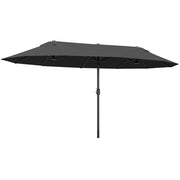 Ombrellone da Giardino XXL ¨C zephmum ¨C Poliestere Nero 300x300 cm