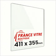 411 x 355 x 4 mm - Vetro per stufa a legna - vetro camino di ricambio - vetro per caminetto resistente al fuoco - France Vitre