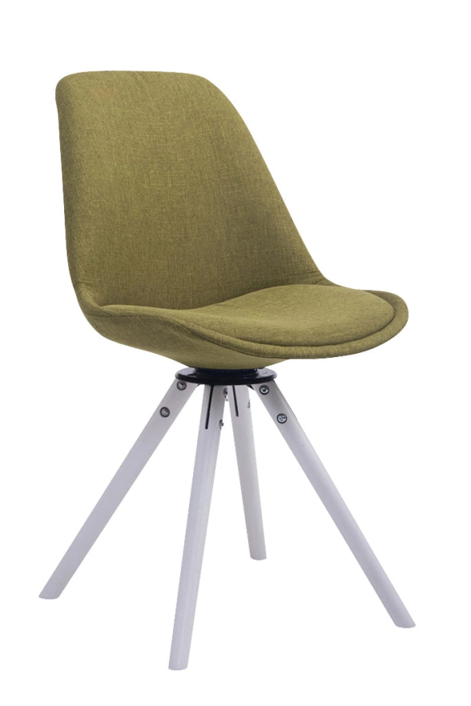 Sedia ospite Troyes Girevole Tessuto Rotondo verde,bianco